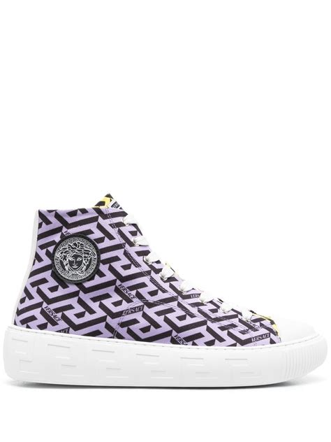 versace purple sneakers|Versace high top vintage sneaker.